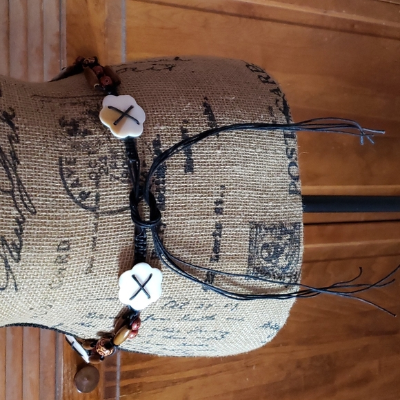 Zodiac bohemian tie belt. Beaded - Picture 4 of 10